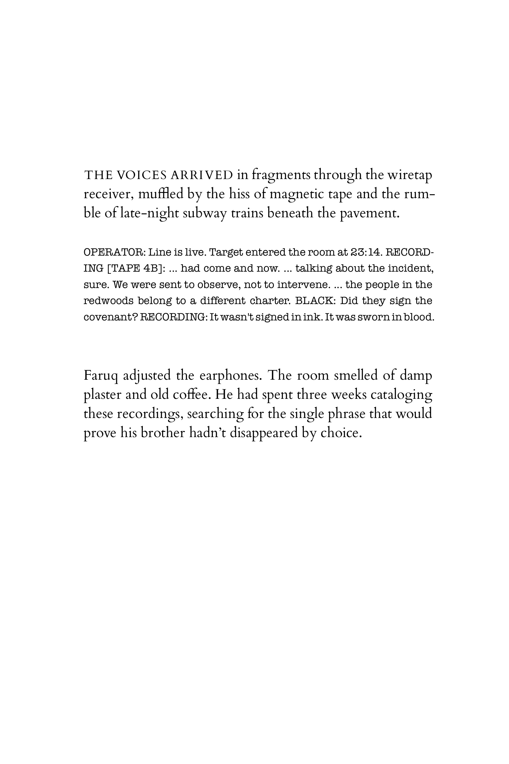 Typewriter Wiretap Transcript